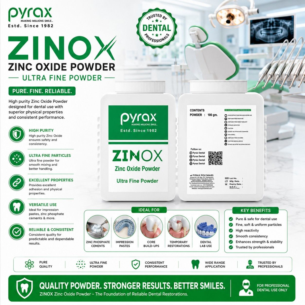 EXTRA PURE ARSENIC FREE ZINC OXIDE POWDER