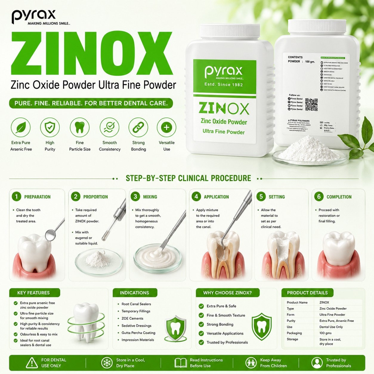 EXTRA PURE ARSENIC FREE ZINC OXIDE POWDER
