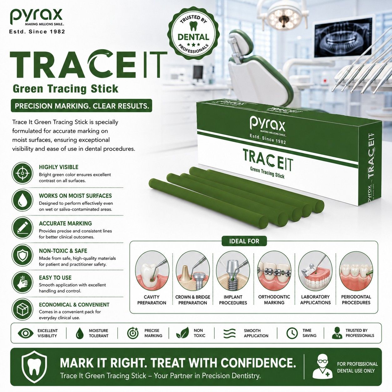 GREEN IMPRESSION TRACING STICKS