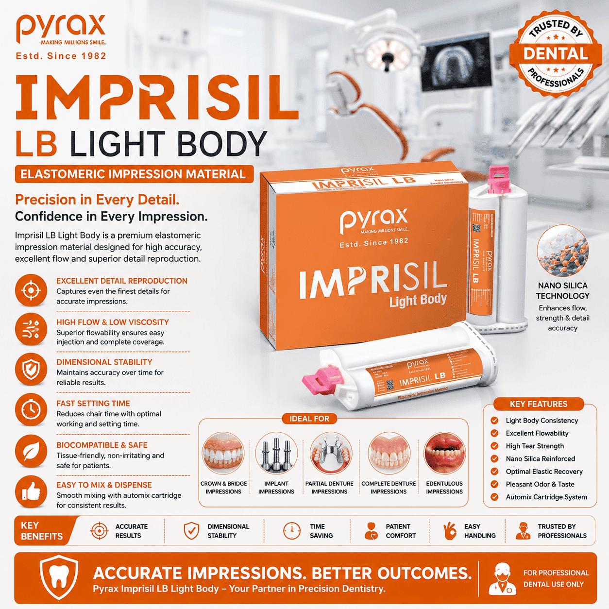 A SILICONE LIGHT BODY IMPRESSION MATERIAL 2 INTO 50 ML