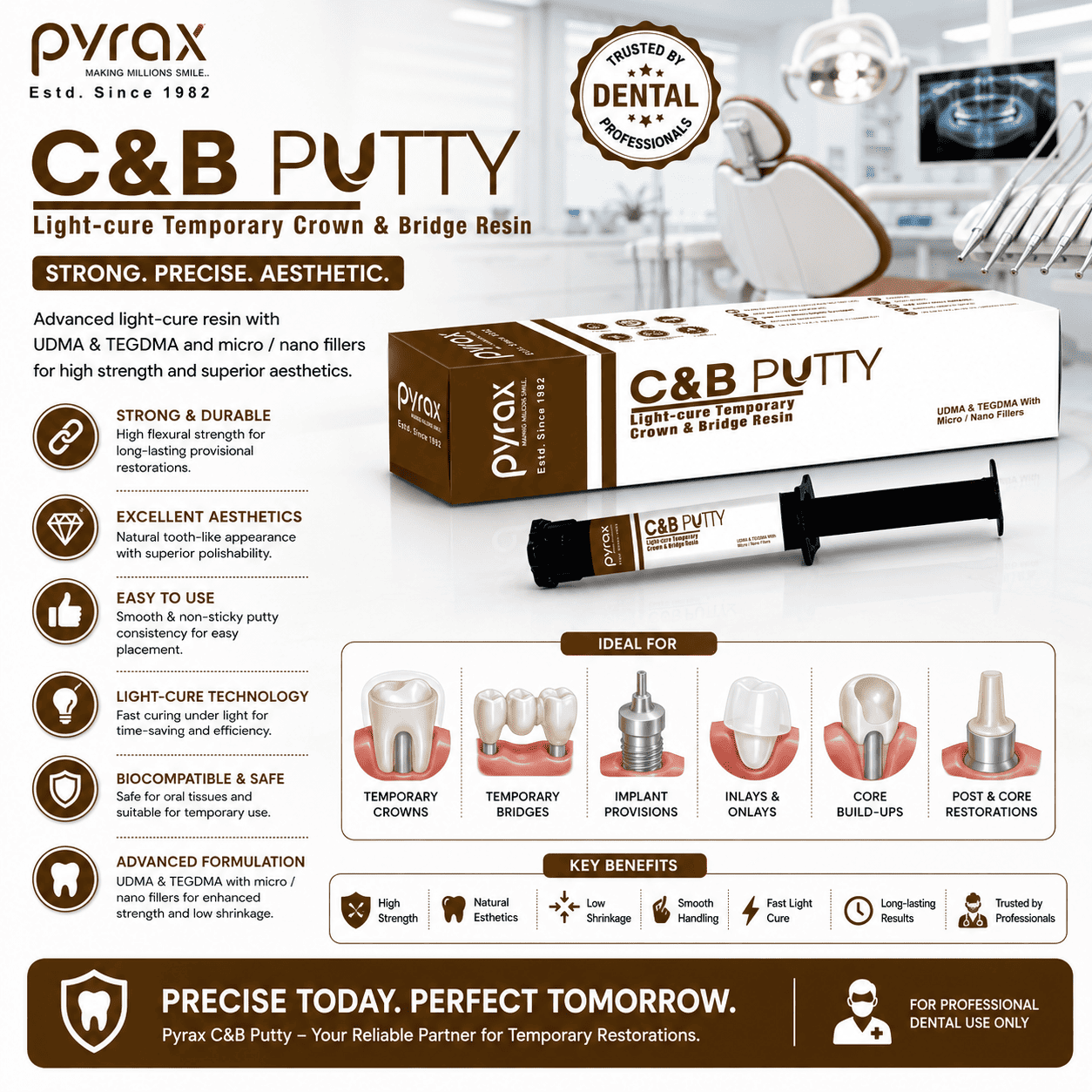 LIGHT CURE TEMPORARY CROWN AND BRIDGE PUTTY 1 * 12 ML