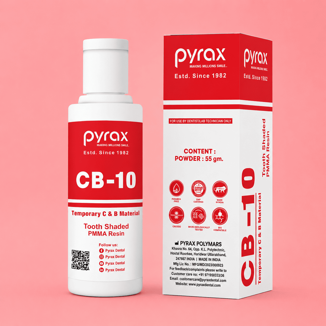 HEAT CURE TEMPORARY C AND B MATERIAL 55 GMS