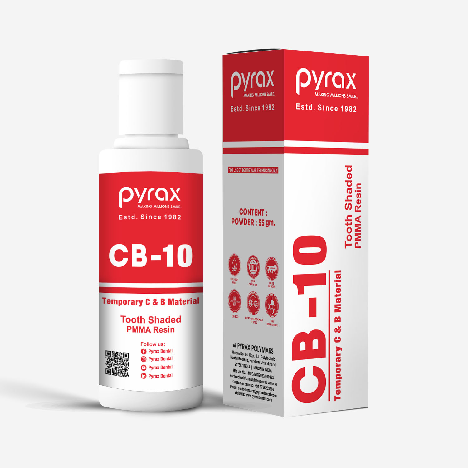 HEAT CURE TEMPORARY C AND B MATERIAL 55 GMS