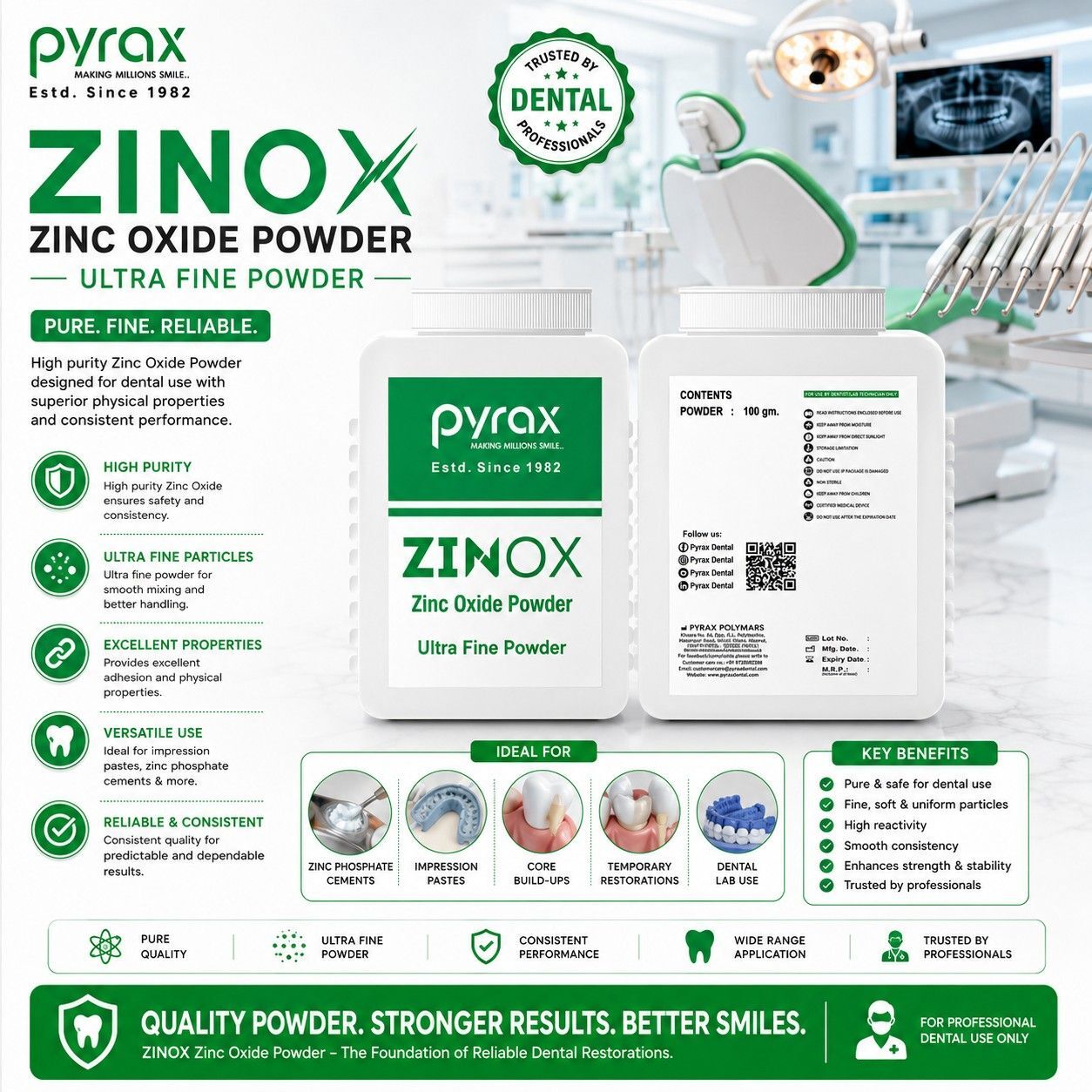 EXTRA PURE ARSENIC FREE ZINC OXIDE POWDER