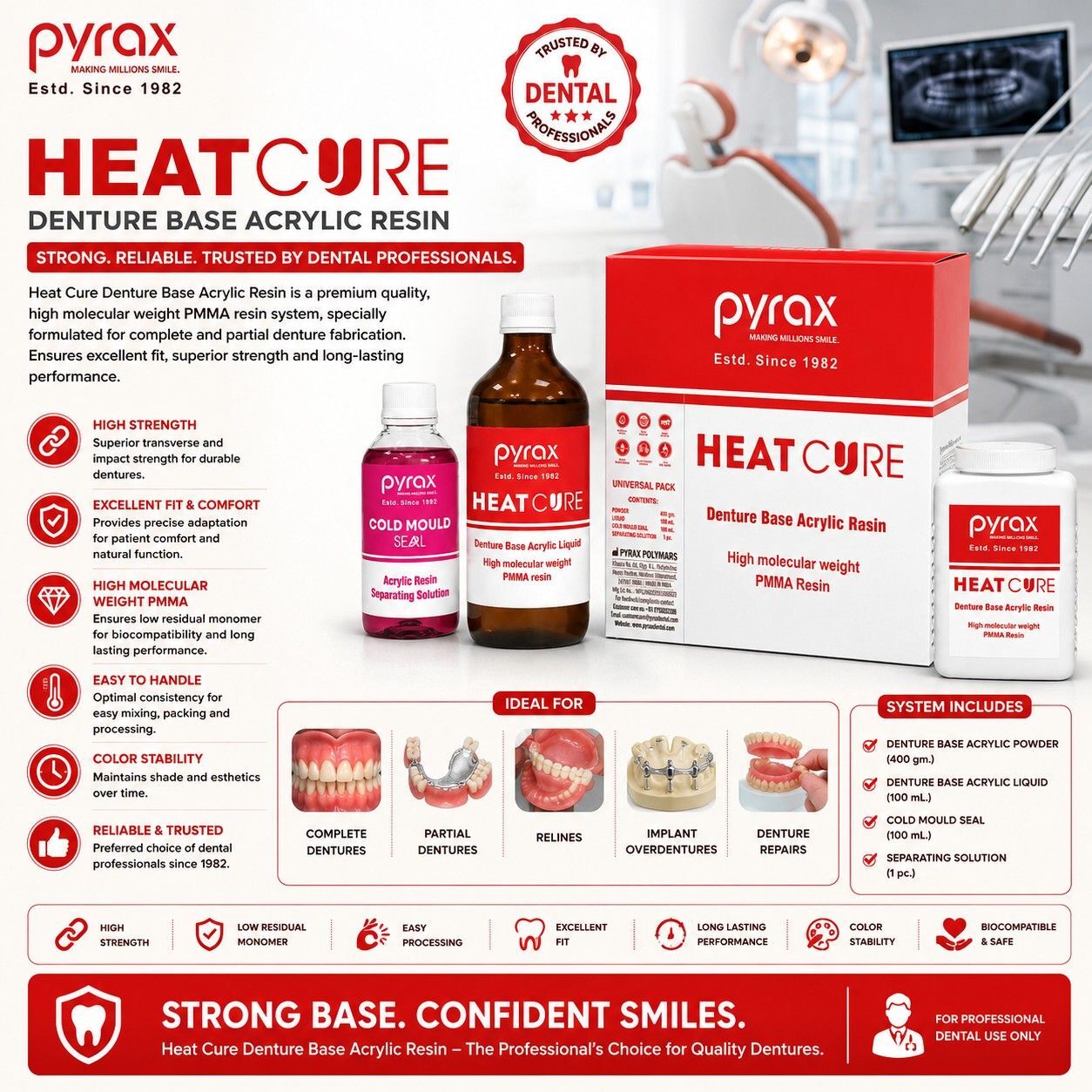 HEAT CURE DENTURE BASE MATERIAL PINK