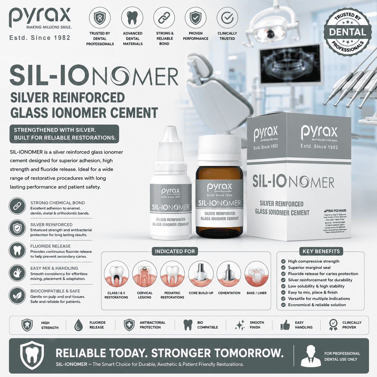 SILVER REINFORCED RADIOPAQUE GLASS IONOMER RESTORATIVE MATERIAL